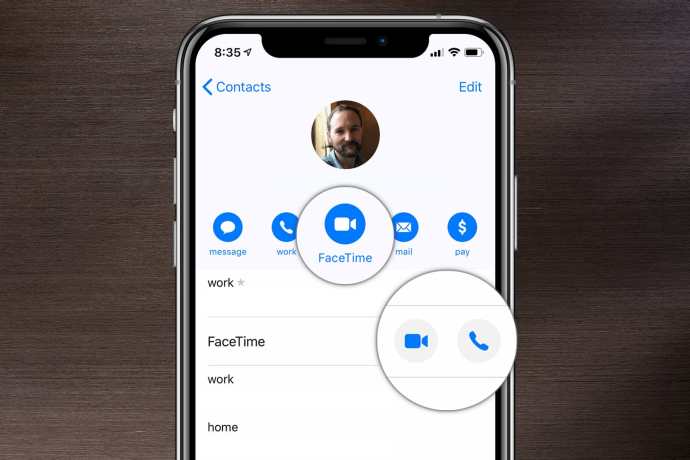 contact iphone facetime