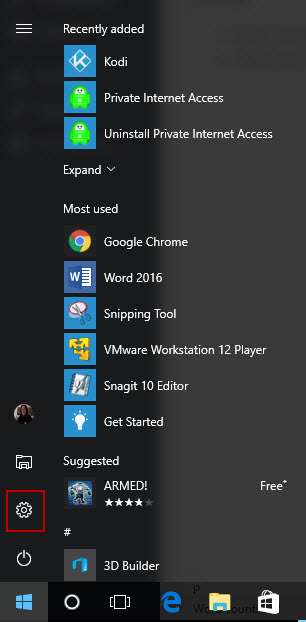 Paramètres de Windows 10