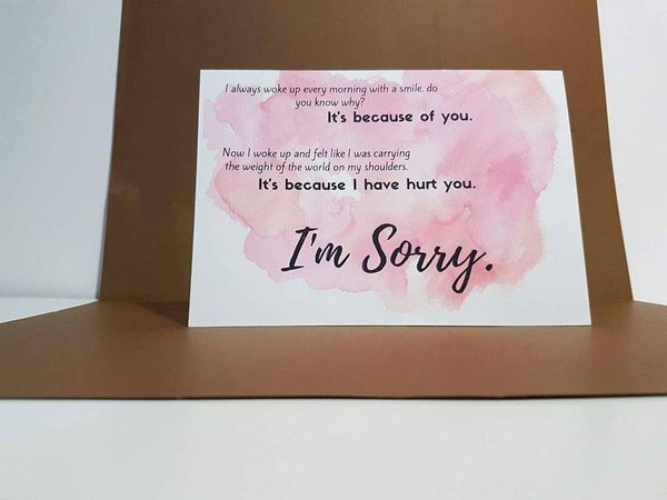 messages désolés pour la petite amie sur la carte