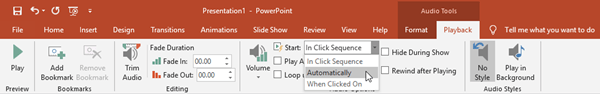 Lire l'audio dans PowerPoint automatiquement