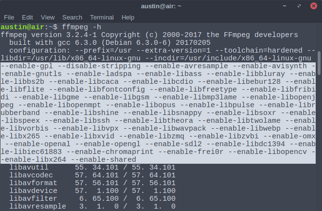 fonctionnalités de ffmpeg