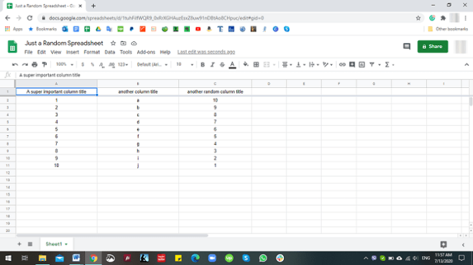 Libérer les cellules dans Google Sheets