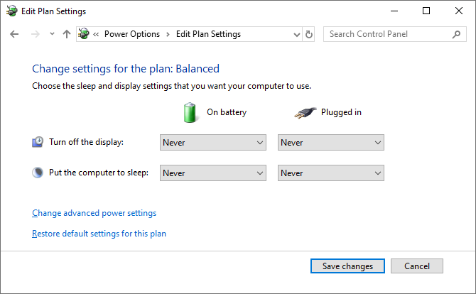 power plan settings