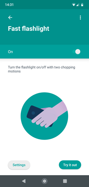 Turn Flashlight On Android Gestures 1