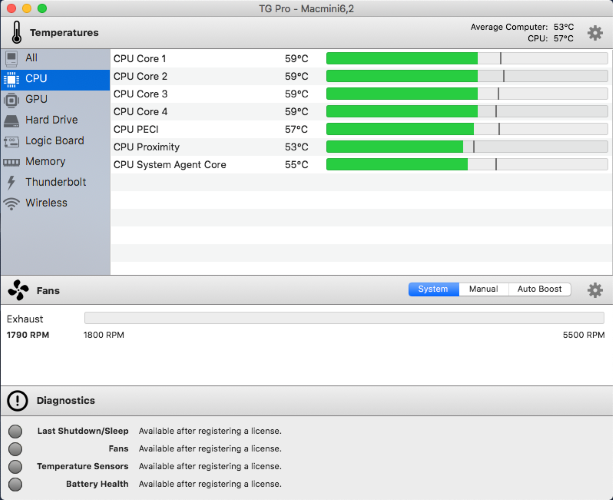 TG Pro app to monitor and control fan speed