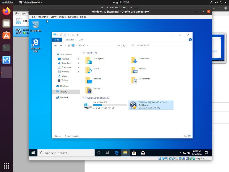 Windows On Vbox File Explorer This Pc