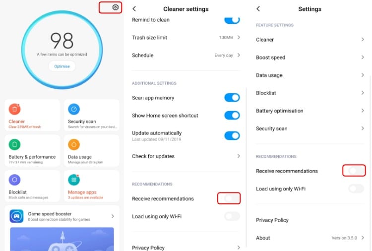 Désactiver les annonces Xiaomi dans l’application de sécurité MIUI