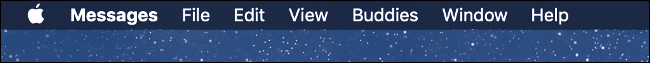 The macOS Menu Bar showing that the "Messages" app is in use.