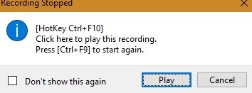 Windows10 Screen Recorder Debut Stopped