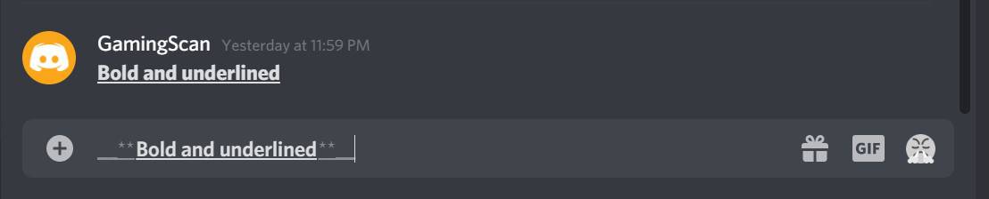 Discord Souligner le formatage gras