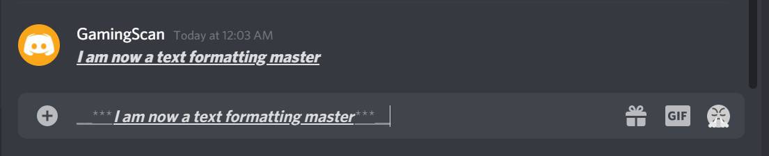 Discord Souligner la mise en forme des italiques gras