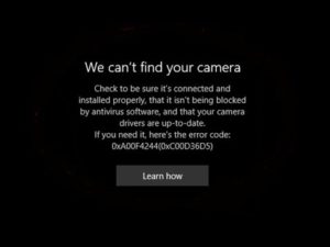 0xa00f4244-NoCamerasAreAttached-Error-Preview