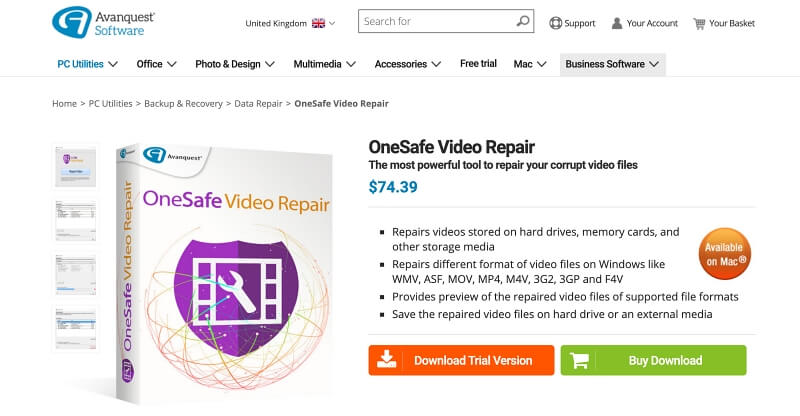Réparation vidéo OneSafe