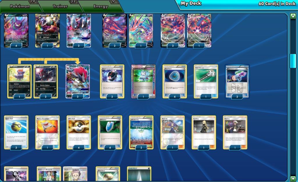 Liste de deck Eternatus VMAX et Zoroark-GX - Pokemon TCG Online