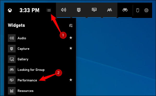 Comment activer le widget de performance dans Windows 10