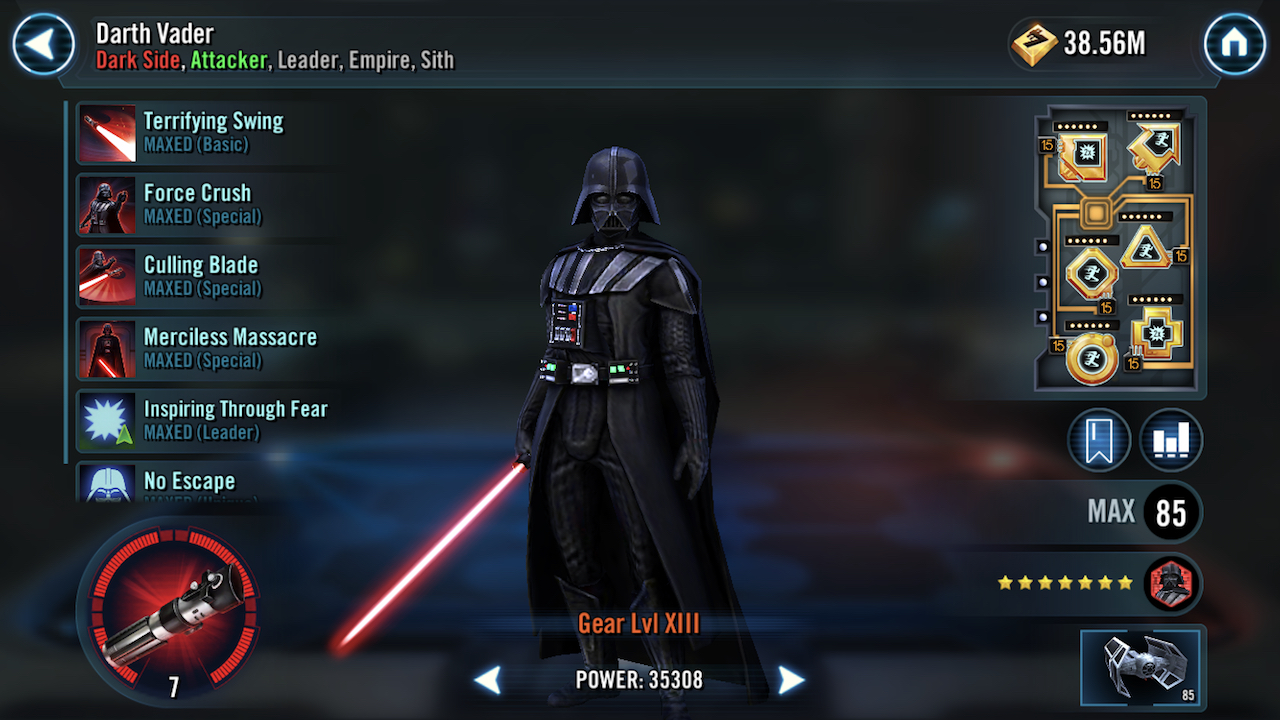 relique de dark vador swgoh