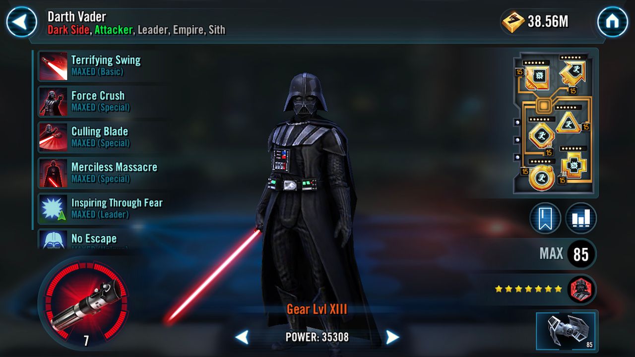 relique de dark vador swgoh