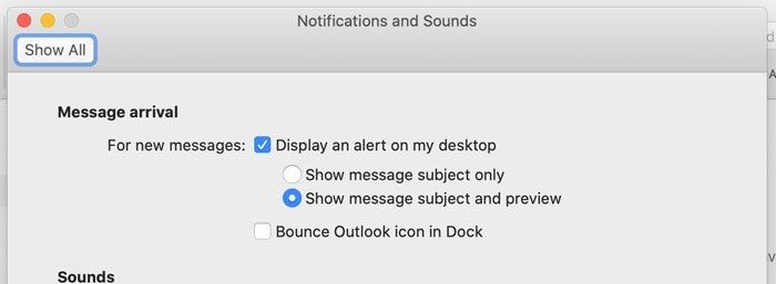 Les notifications Outlook ne fonctionnent pas sur Mac
