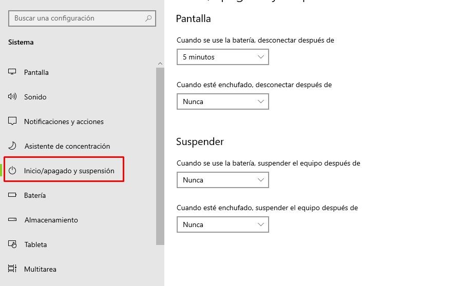 Menu de démarrage, d'arrêt et de mise en veille de Windows.