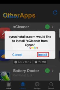 Tap-on-xCleaner-Install