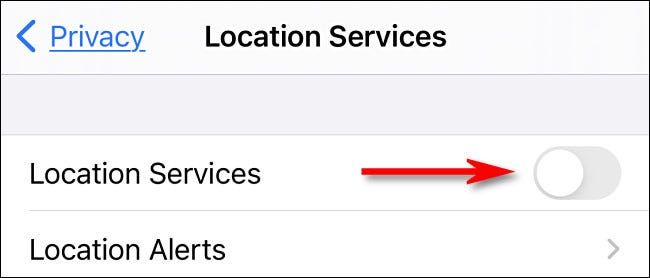 Désactivez ou désactivez les services de localisation sur l'iPhone.