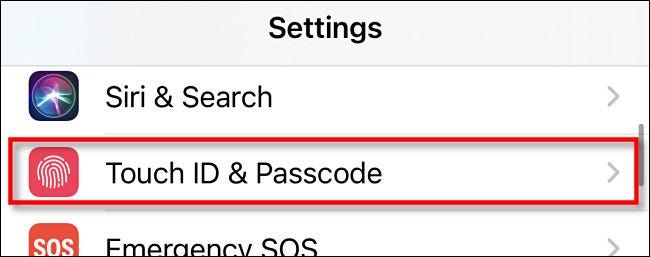 Passons à Touch ID et au mot de passe.