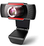 Webcam 1080P pour PC avec microphone, caméra Web avec microphone, réduction du bruit, vue grand angle 105 ° pour le streaming et la visioconférence sur Zoom, Skype, YouTube, compatible avec Windows et Mac