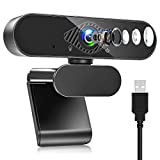 Teaisiy PC Webcam, webcam HD 1080P 30PFS avec microphone peut être fixée pour les appels vidéo, les études, les conférences, l'enregistrement et le travail, caméra vidéo USB 2.0 pour ordinateur de bureau, ordinateur portable, Smart TV (Black1)