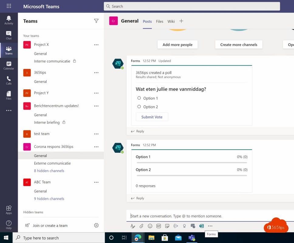 Enquêtes Microsoft Teams 2