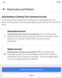 Comment supprimer ou désactiver définitivement un compte Facebook.