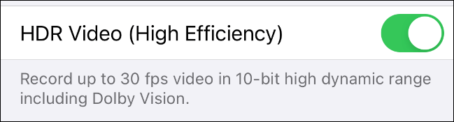 Activer la vidéo HDR (haute efficacité)