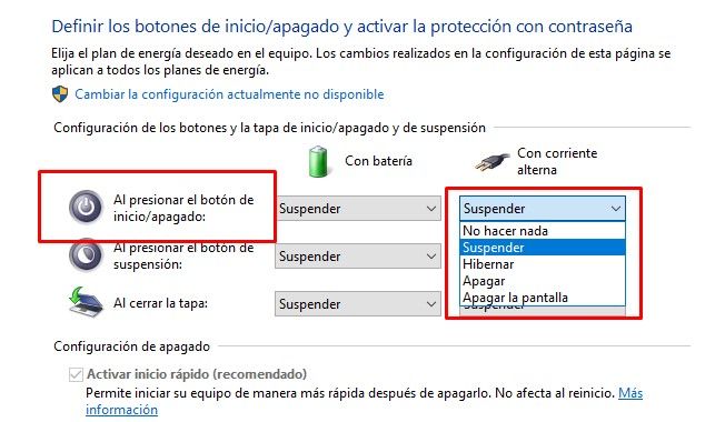 Comment désactiver le bouton d'alimentation du PC.