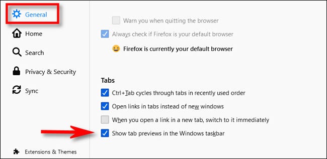 Nous activons l'option dans Firefox.