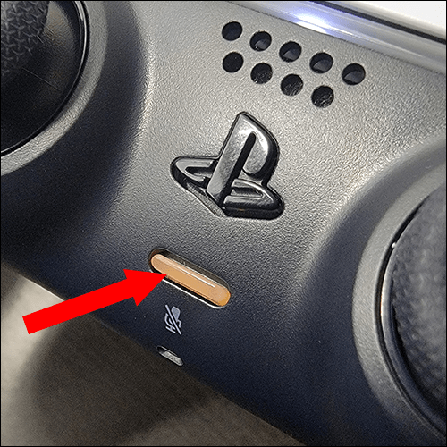 Mute the sound of the PS5 from the DualSense controller.
