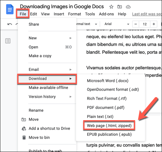 Comment télécharger des images à partir d'un document Google Docs.