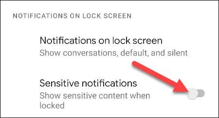 Désactivez les notifications sensibles.