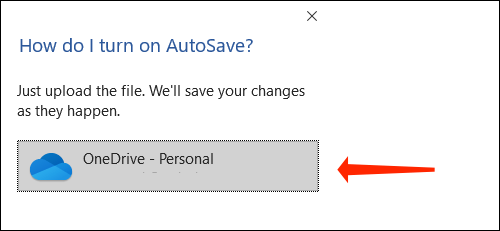 Enregistrer automatiquement le document sur OneDrive.