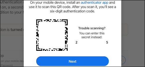 Nous lisons le code QR.