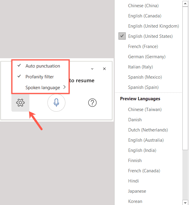 Options de configuration.