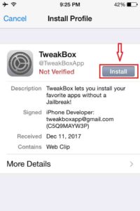 Cliquez sur Installer-TweakBox-V2