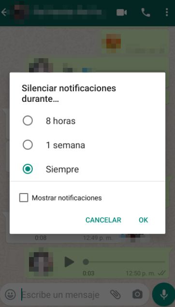Désactivez les notifications WhatsApp.