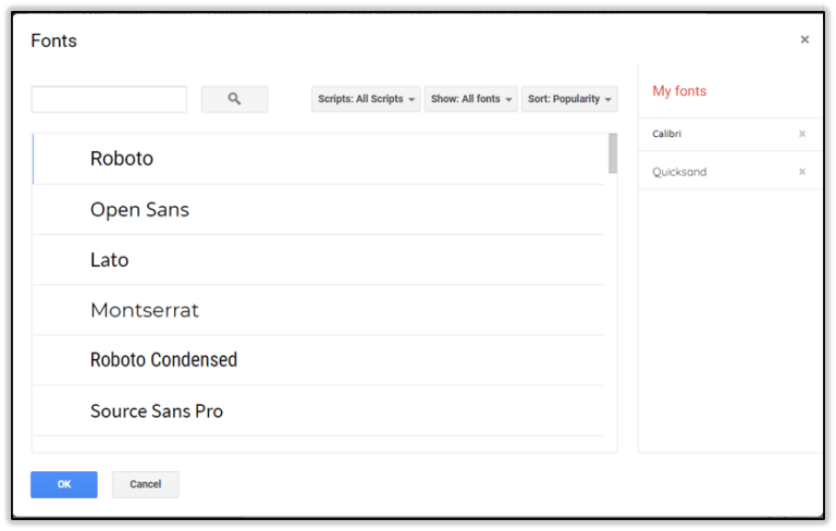 Comment ajouter les polices dans Google Sheets.