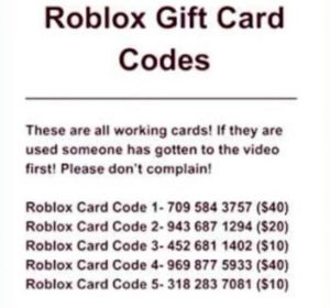 Codes de carte-cadeau Roblox