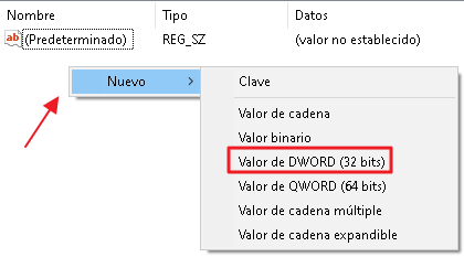 Valeur DWORD (32 bits)