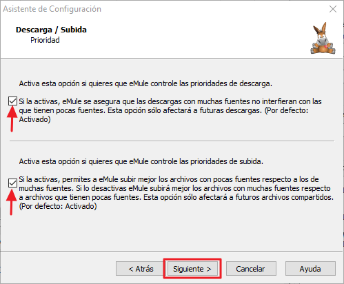 Assistant de configuration EMule - Téléchargement et chargement