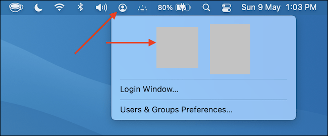 Changement rapide d'utilisateur Mac à partir de la barre de menus.