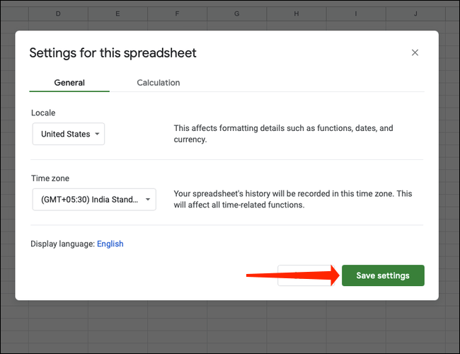 Changer la devise par défaut Google Sheets.