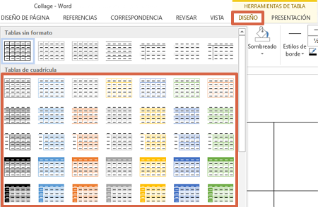 Comment faire un collage dans Microsoft Word en utilisant des tableaux étape 4