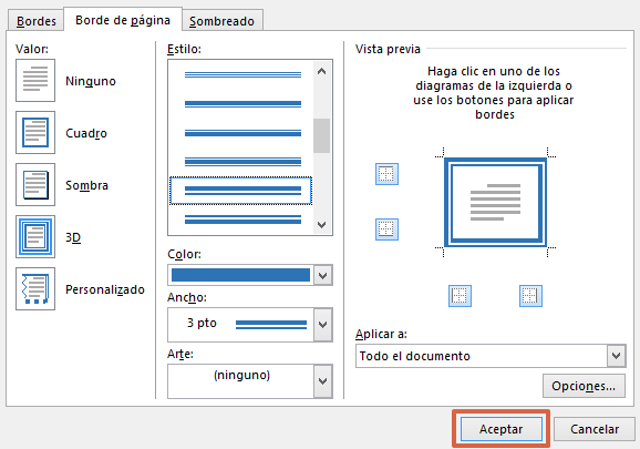 Comment mettre des cadres ou des bordures sur des feuilles Word étape 3