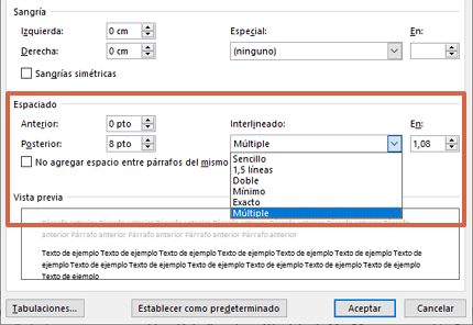 Comment mettre ou modifier l'interligne dans un paragraphe dans Word à partir de Windows étape 5